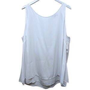 Zac & Rachel White Blouse Plus Size 3X Sleeveless Top Womens Tank NWT
